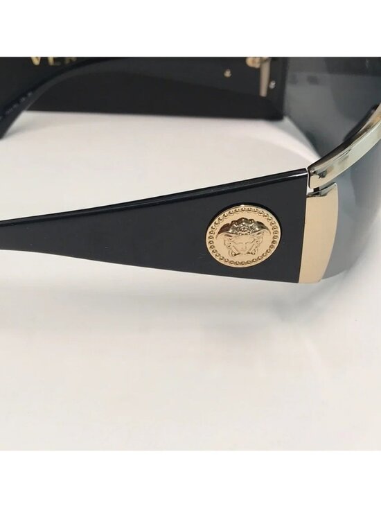 New Versace™ VE2197 Shield Sunglasses – Gold Frame / Grey Mirror Lenses main image 5
